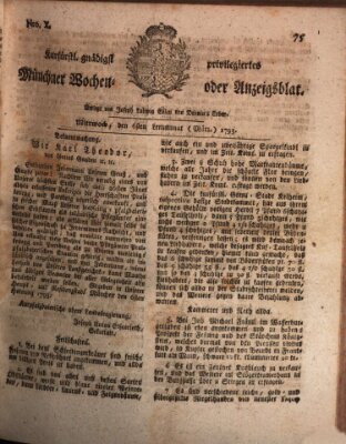 Kurfürstlich gnädigst privilegirte Münchner-Zeitung (Süddeutsche Presse) Mittwoch 6. März 1793