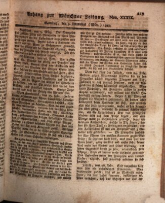 Kurfürstlich gnädigst privilegirte Münchner-Zeitung (Süddeutsche Presse) Samstag 9. März 1793