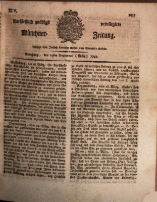 Kurfürstlich gnädigst privilegirte Münchner-Zeitung (Süddeutsche Presse) Dienstag 19. März 1793