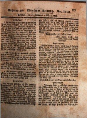 Kurfürstlich gnädigst privilegirte Münchner-Zeitung (Süddeutsche Presse) Samstag 23. März 1793