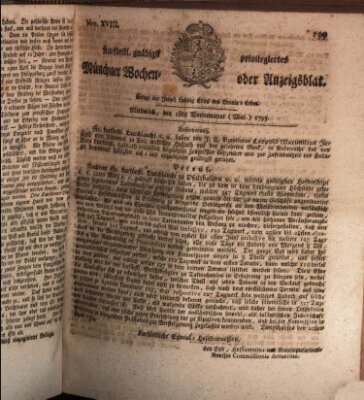 Kurfürstlich gnädigst privilegirte Münchner-Zeitung (Süddeutsche Presse) Mittwoch 1. Mai 1793