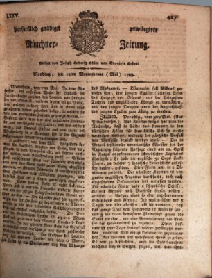 Kurfürstlich gnädigst privilegirte Münchner-Zeitung (Süddeutsche Presse) Montag 13. Mai 1793