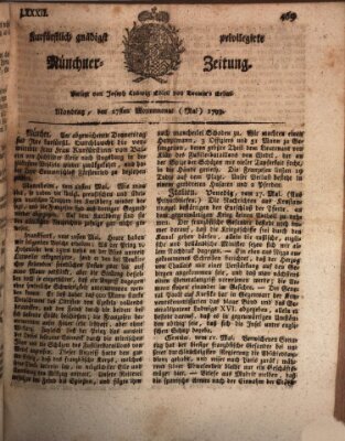 Kurfürstlich gnädigst privilegirte Münchner-Zeitung (Süddeutsche Presse) Montag 27. Mai 1793