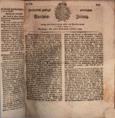 Kurfürstlich gnädigst privilegirte Münchner-Zeitung (Süddeutsche Presse) Montag 24. Juni 1793