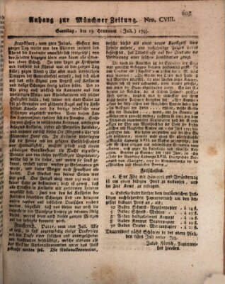 Kurfürstlich gnädigst privilegirte Münchner-Zeitung (Süddeutsche Presse) Samstag 13. Juli 1793