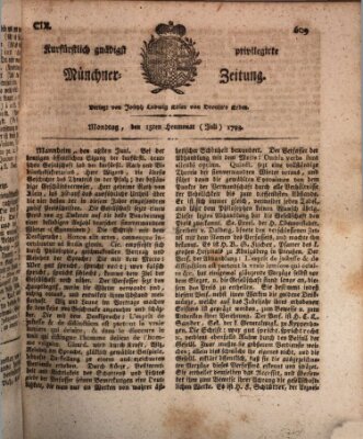 Kurfürstlich gnädigst privilegirte Münchner-Zeitung (Süddeutsche Presse) Montag 15. Juli 1793