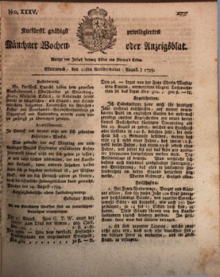 Kurfürstlich gnädigst privilegirte Münchner-Zeitung (Süddeutsche Presse) Mittwoch 28. August 1793