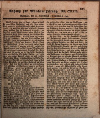 Kurfürstlich gnädigst privilegirte Münchner-Zeitung (Süddeutsche Presse) Samstag 21. September 1793