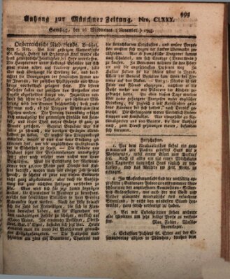 Kurfürstlich gnädigst privilegirte Münchner-Zeitung (Süddeutsche Presse) Samstag 16. November 1793