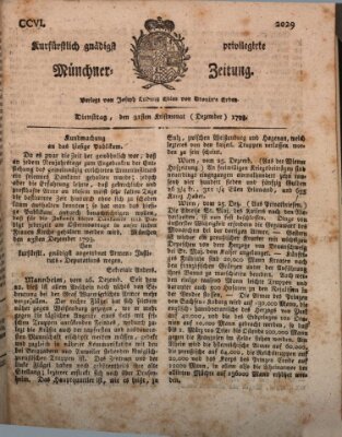 Kurfürstlich gnädigst privilegirte Münchner-Zeitung (Süddeutsche Presse) Dienstag 31. Dezember 1793