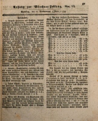 Kurfürstlich gnädigst privilegirte Münchner-Zeitung (Süddeutsche Presse) Samstag 11. Januar 1794