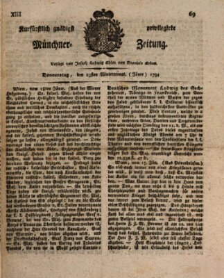 Kurfürstlich gnädigst privilegirte Münchner-Zeitung (Süddeutsche Presse) Donnerstag 23. Januar 1794