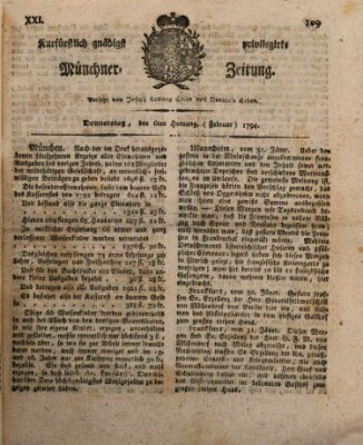 Kurfürstlich gnädigst privilegirte Münchner-Zeitung (Süddeutsche Presse) Donnerstag 6. Februar 1794