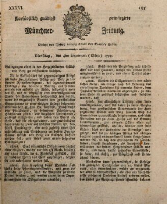 Kurfürstlich gnädigst privilegirte Münchner-Zeitung (Süddeutsche Presse) Dienstag 4. März 1794