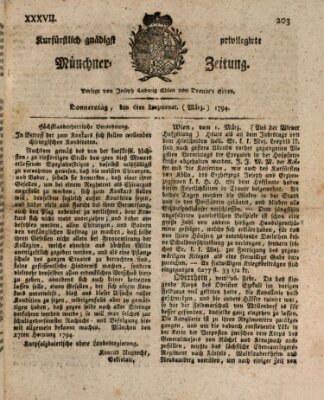 Kurfürstlich gnädigst privilegirte Münchner-Zeitung (Süddeutsche Presse) Donnerstag 6. März 1794