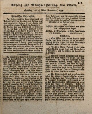 Kurfürstlich gnädigst privilegirte Münchner-Zeitung (Süddeutsche Presse) Samstag 8. März 1794