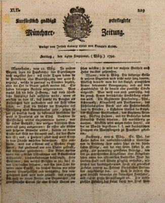 Kurfürstlich gnädigst privilegirte Münchner-Zeitung (Süddeutsche Presse) Freitag 14. März 1794