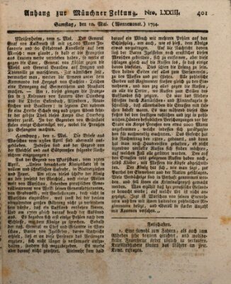 Kurfürstlich gnädigst privilegirte Münchner-Zeitung (Süddeutsche Presse) Samstag 10. Mai 1794