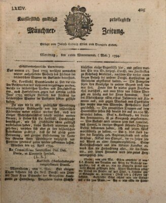 Kurfürstlich gnädigst privilegirte Münchner-Zeitung (Süddeutsche Presse) Montag 12. Mai 1794