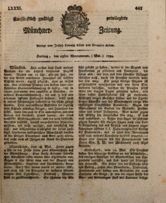 Kurfürstlich gnädigst privilegirte Münchner-Zeitung (Süddeutsche Presse) Freitag 23. Mai 1794