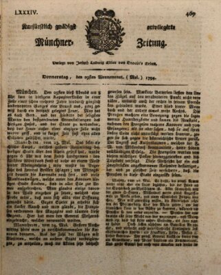 Kurfürstlich gnädigst privilegirte Münchner-Zeitung (Süddeutsche Presse) Donnerstag 29. Mai 1794