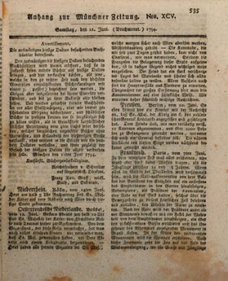 Kurfürstlich gnädigst privilegirte Münchner-Zeitung (Süddeutsche Presse) Samstag 21. Juni 1794