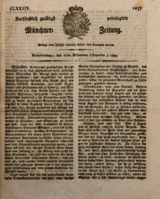 Kurfürstlich gnädigst privilegirte Münchner-Zeitung (Süddeutsche Presse) Donnerstag 11. Dezember 1794