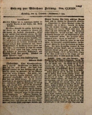 Kurfürstlich gnädigst privilegirte Münchner-Zeitung (Süddeutsche Presse) Samstag 13. Dezember 1794