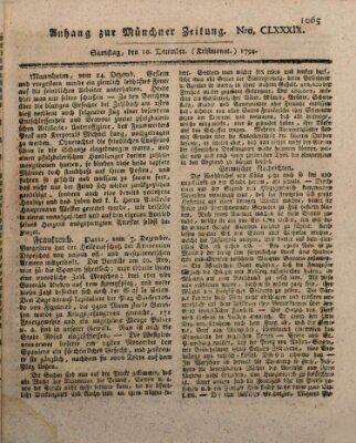 Kurfürstlich gnädigst privilegirte Münchner-Zeitung (Süddeutsche Presse) Samstag 20. Dezember 1794