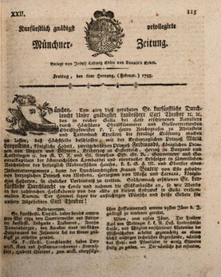 Kurfürstlich gnädigst privilegirte Münchner-Zeitung (Süddeutsche Presse) Freitag 6. Februar 1795