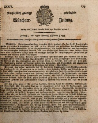 Kurfürstlich gnädigst privilegirte Münchner-Zeitung (Süddeutsche Presse) Freitag 27. Februar 1795