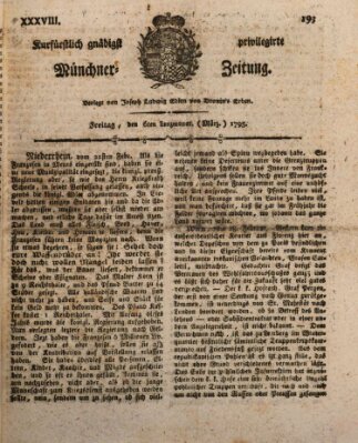 Kurfürstlich gnädigst privilegirte Münchner-Zeitung (Süddeutsche Presse) Freitag 6. März 1795