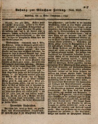 Kurfürstlich gnädigst privilegirte Münchner-Zeitung (Süddeutsche Presse) Samstag 14. März 1795