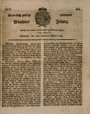 Kurfürstlich gnädigst privilegirte Münchner-Zeitung (Süddeutsche Presse) Montag 16. März 1795