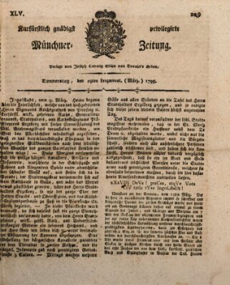 Kurfürstlich gnädigst privilegirte Münchner-Zeitung (Süddeutsche Presse) Donnerstag 19. März 1795