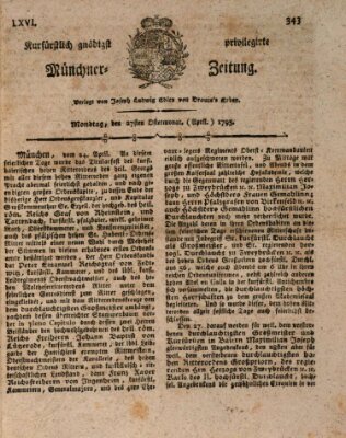 Kurfürstlich gnädigst privilegirte Münchner-Zeitung (Süddeutsche Presse) Montag 27. April 1795