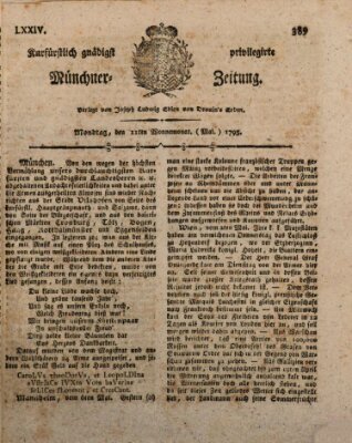 Kurfürstlich gnädigst privilegirte Münchner-Zeitung (Süddeutsche Presse) Montag 11. Mai 1795