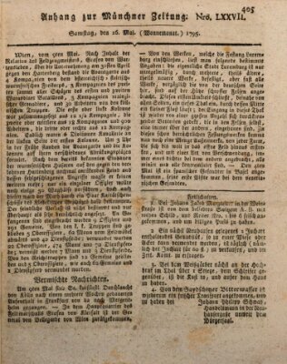 Kurfürstlich gnädigst privilegirte Münchner-Zeitung (Süddeutsche Presse) Samstag 16. Mai 1795