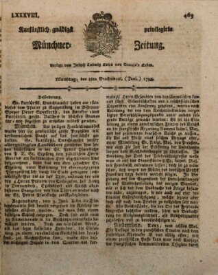 Kurfürstlich gnädigst privilegirte Münchner-Zeitung (Süddeutsche Presse) Montag 8. Juni 1795