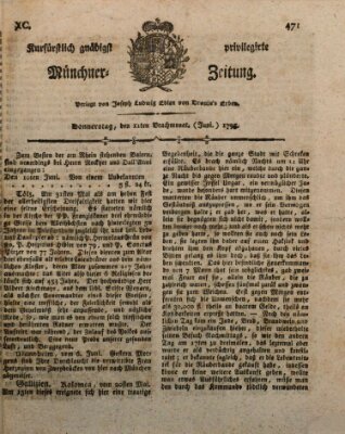 Kurfürstlich gnädigst privilegirte Münchner-Zeitung (Süddeutsche Presse) Donnerstag 11. Juni 1795