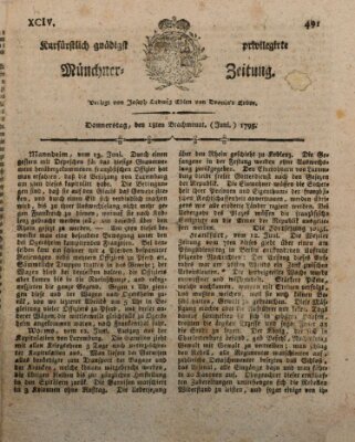 Kurfürstlich gnädigst privilegirte Münchner-Zeitung (Süddeutsche Presse) Donnerstag 18. Juni 1795