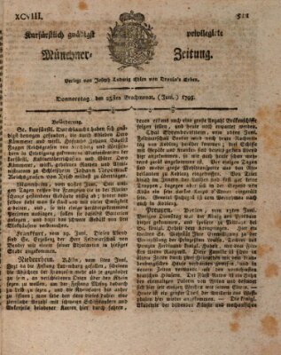 Kurfürstlich gnädigst privilegirte Münchner-Zeitung (Süddeutsche Presse) Donnerstag 25. Juni 1795