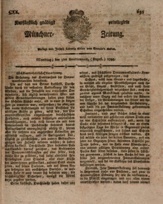 Kurfürstlich gnädigst privilegirte Münchner-Zeitung (Süddeutsche Presse) Montag 3. August 1795