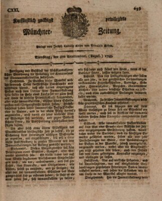 Kurfürstlich gnädigst privilegirte Münchner-Zeitung (Süddeutsche Presse) Dienstag 4. August 1795