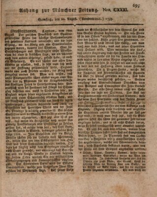 Kurfürstlich gnädigst privilegirte Münchner-Zeitung (Süddeutsche Presse) Samstag 22. August 1795