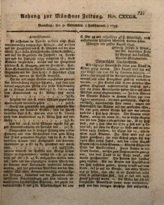 Kurfürstlich gnädigst privilegirte Münchner-Zeitung (Süddeutsche Presse) Samstag 5. September 1795