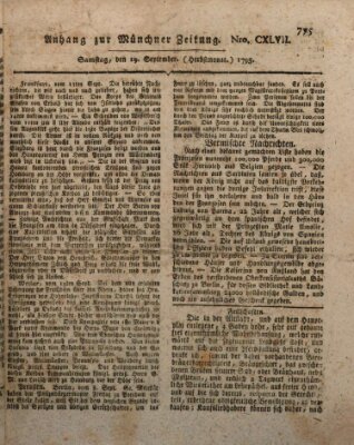 Kurfürstlich gnädigst privilegirte Münchner-Zeitung (Süddeutsche Presse) Samstag 19. September 1795