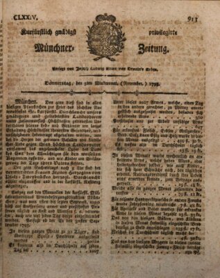 Kurfürstlich gnädigst privilegirte Münchner-Zeitung (Süddeutsche Presse) Donnerstag 5. November 1795