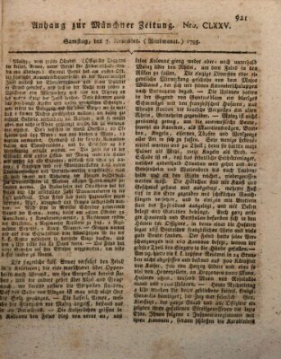 Kurfürstlich gnädigst privilegirte Münchner-Zeitung (Süddeutsche Presse) Samstag 7. November 1795