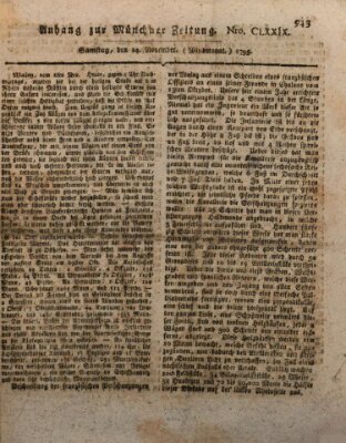 Kurfürstlich gnädigst privilegirte Münchner-Zeitung (Süddeutsche Presse) Samstag 14. November 1795